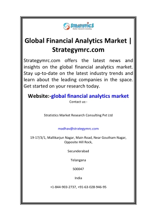 Global Financial Analytics Market Strategymrc.com