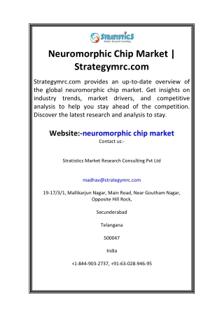 Neuromorphic Chip Market  Strategymrc.com