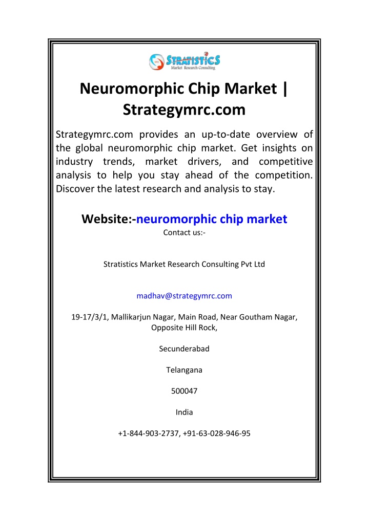 neuromorphic chip market strategymrc com