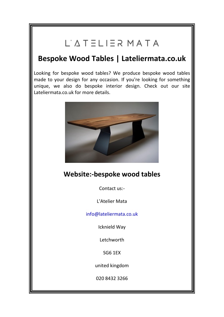 bespoke wood tables lateliermata co uk