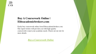 Buy A Coursework Online  Eliteacademicbrokers.com