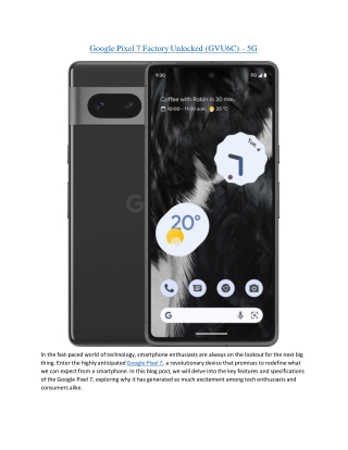 google pixel 7 factory unlocked gvu6c 5g
