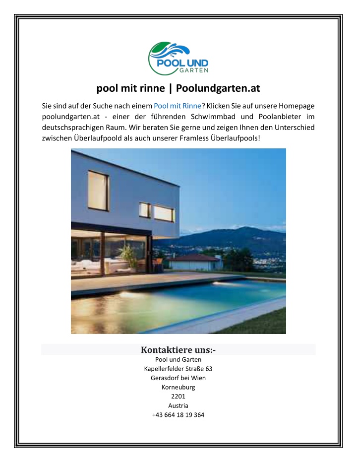 pool mit rinne poolundgarten at