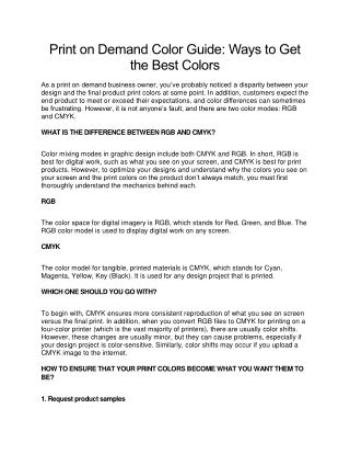 Print on Demand Color Guide: Ways to Get the Best Colors