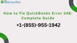 How to Fix QuickBooks Error 248 Complete Guide
