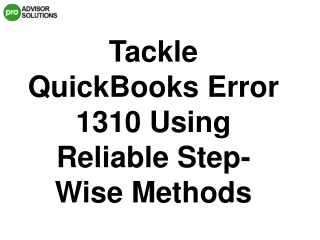 How To Quickly Eliminate QuickBooks Error 1310