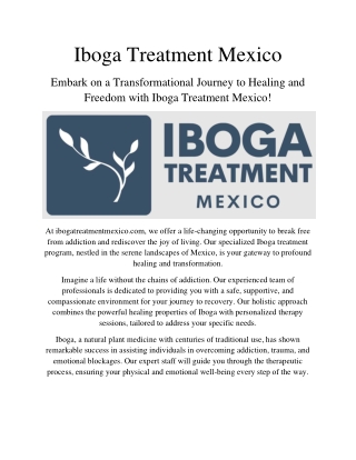 Iboga Treatment Mexico