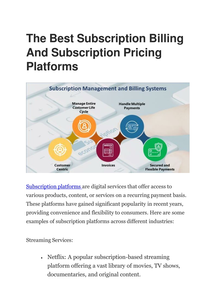 the best subscription billing and subscription pricing platforms