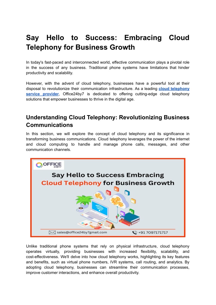 say telephony for business growth