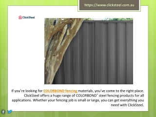 COLORBOND®️ Steel Fencing Products - Clicksteel.au