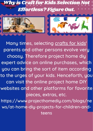 Why is Craft for Kids Selection Not Effortless Figure Out.