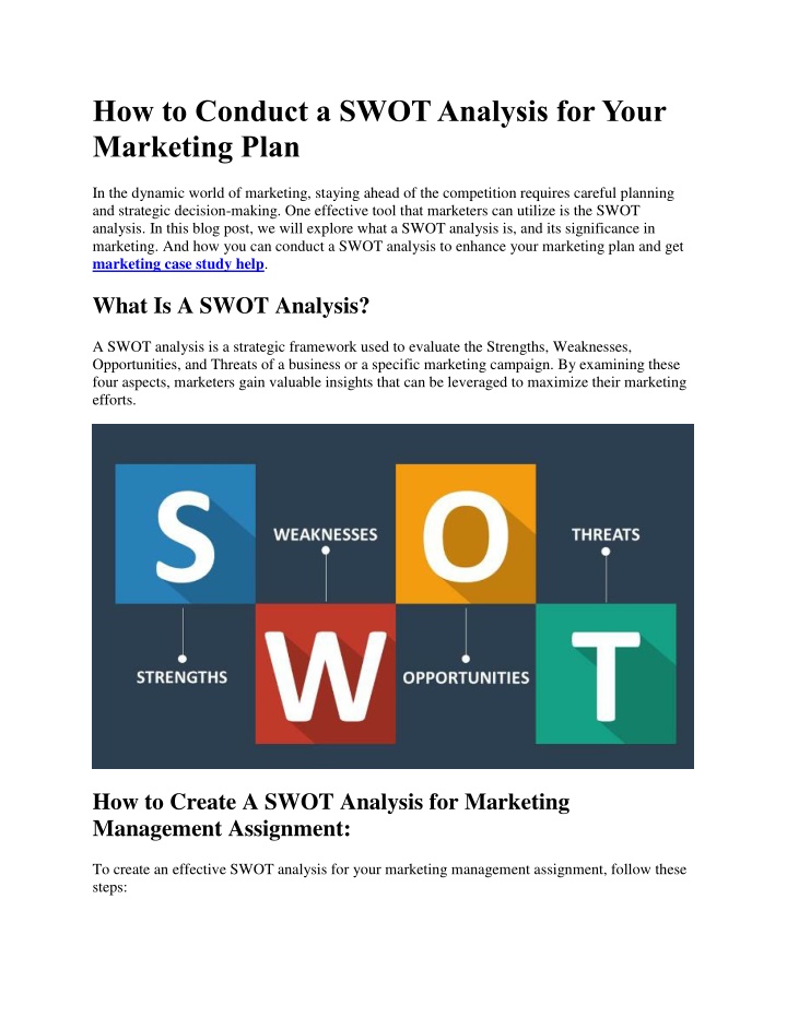 how to conduct a swot analysis for your marketing