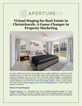 Virtual Staging for Real Estate in Christchurch A Game-Changer in Property Marketing