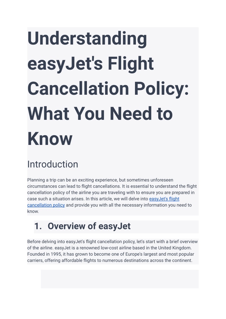 understanding easyjet s flight cancellation