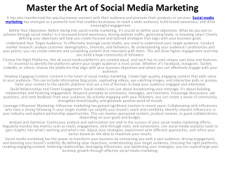 Master the Art of Social Media Marketing