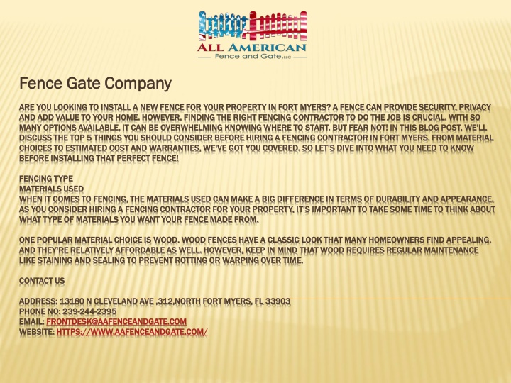 fence gate company