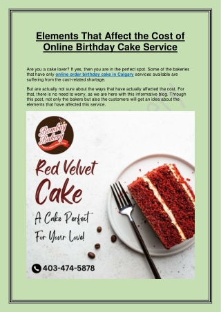 Elements That Affect the Cost of Online Birthday Cake Service