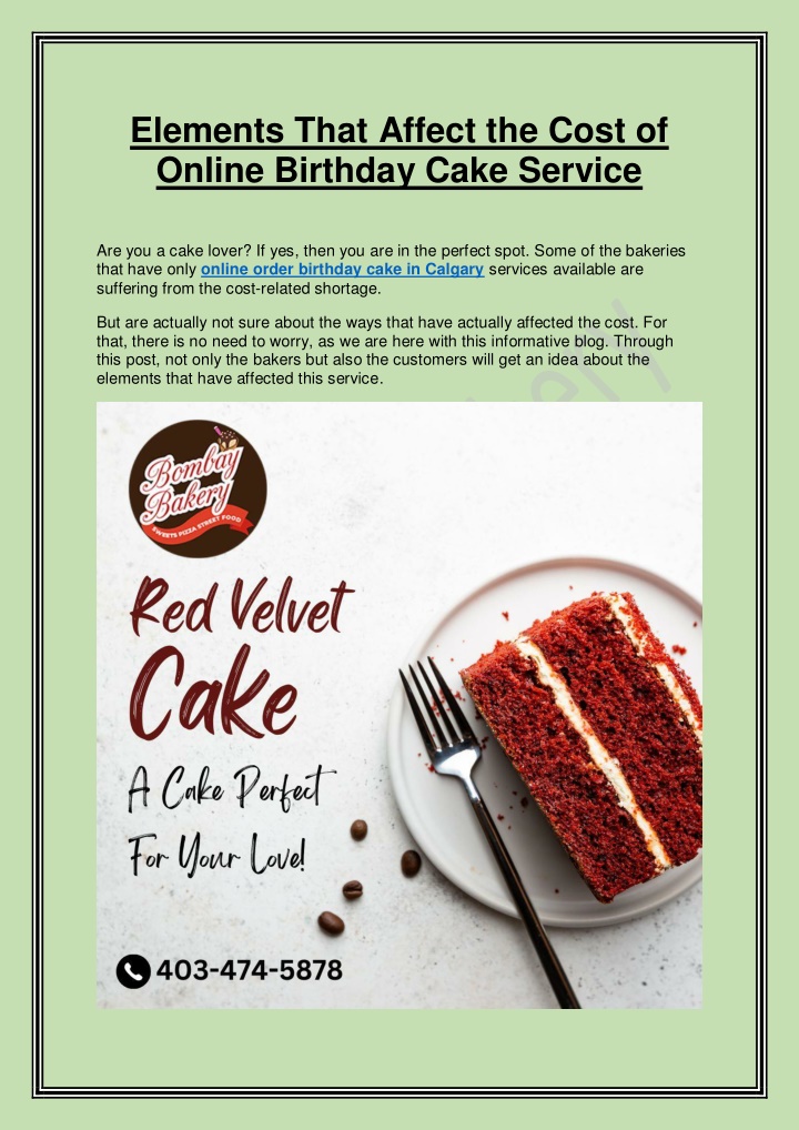 elements that affect the cost of online birthday