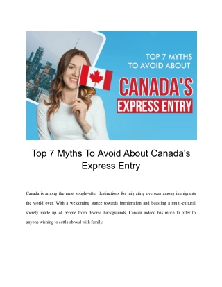 Breaking Down the Top 7 Myths Related to Canada's Express Entry System