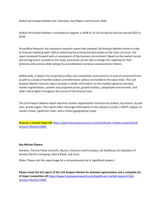 global cell analysis market size overview