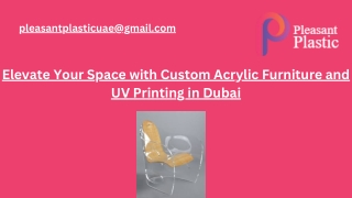 Elevate Your Space with Custom Acrylic Furniture and UV Printing in Dubai