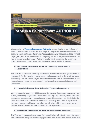 Looking for reliable information about the Yamuna Expressway Authority?