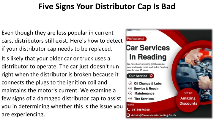 five signs your distributor cap is bad