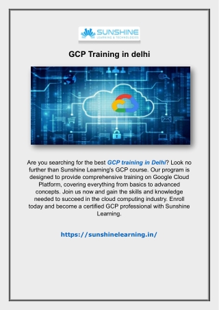 GCP Training in delhi
