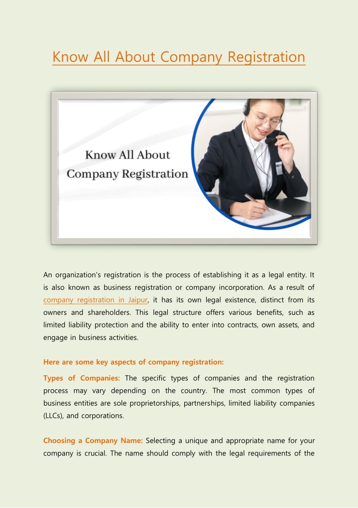 know all about company registration