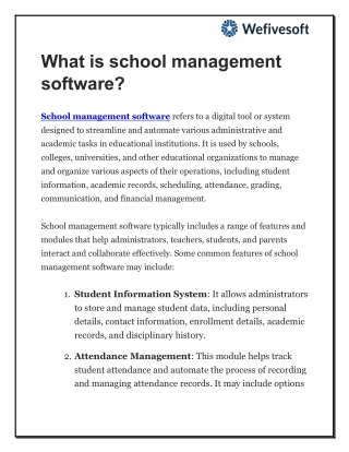 What is school management software