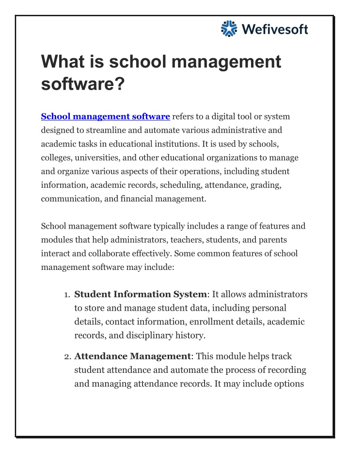 what is school management software
