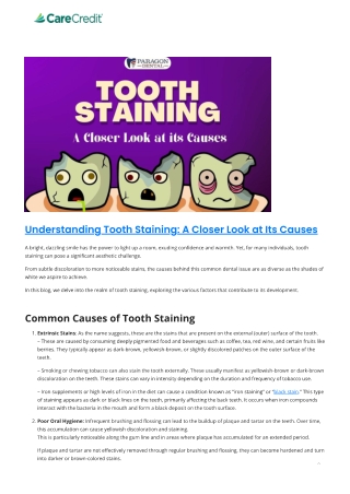 Understanding Tooth Staining: A Closer Look at Its Causes