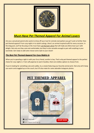Must-Have Pet Themed Apparel For Animal Lovers