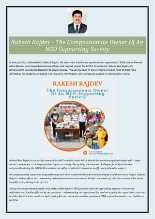 rakesh rajdev the compassionate owner