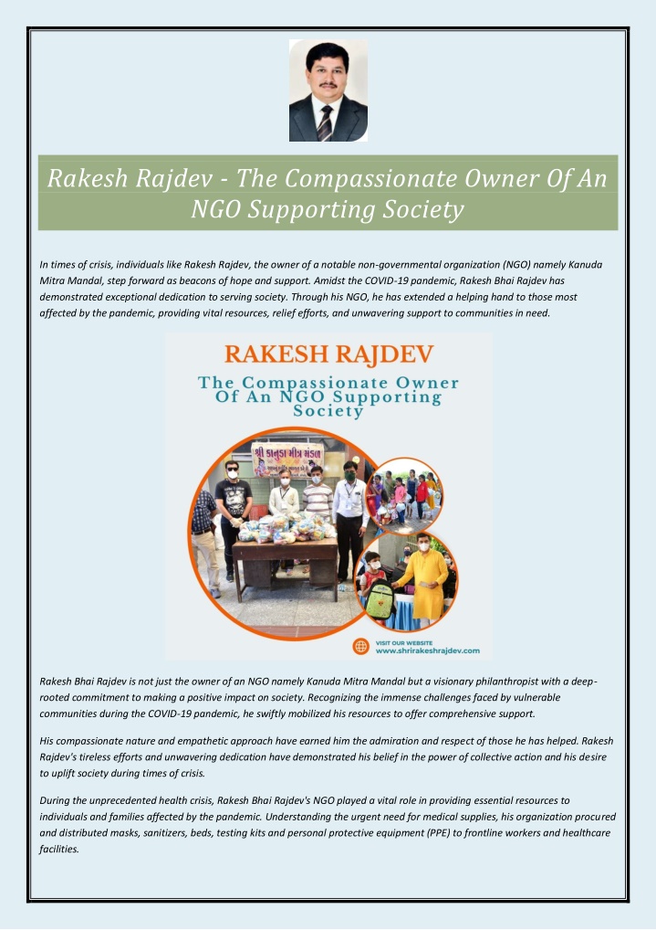 rakesh rajdev the compassionate owner
