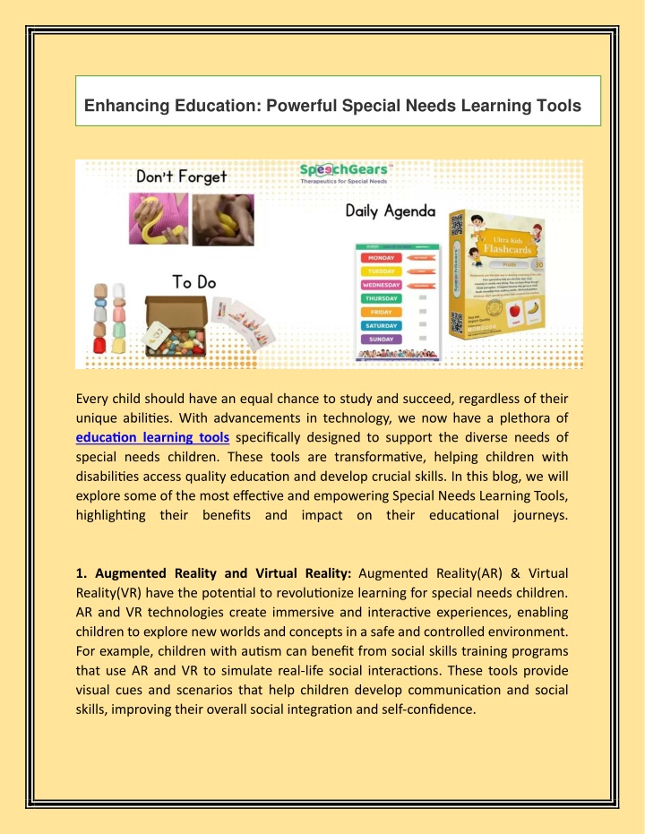 enhancing education powerful special needs