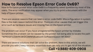 How to Resolve Epson Error Code 0x69
