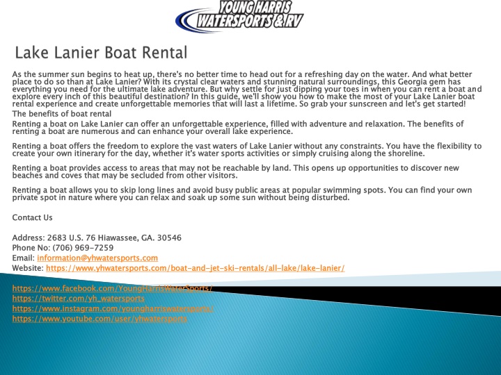 lake lanier boat rental