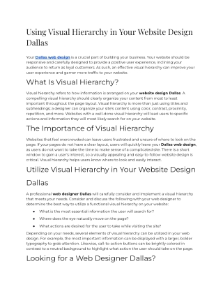using visual hierarchy in your website design