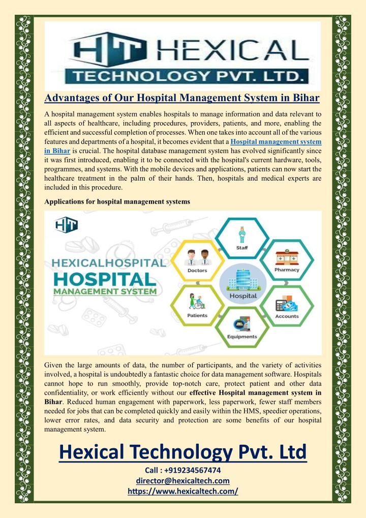 advantages of our hospital management system