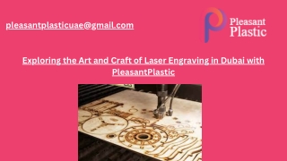 Exploring the Art and Craft of Laser Engraving in Dubai with PleasantPlastic