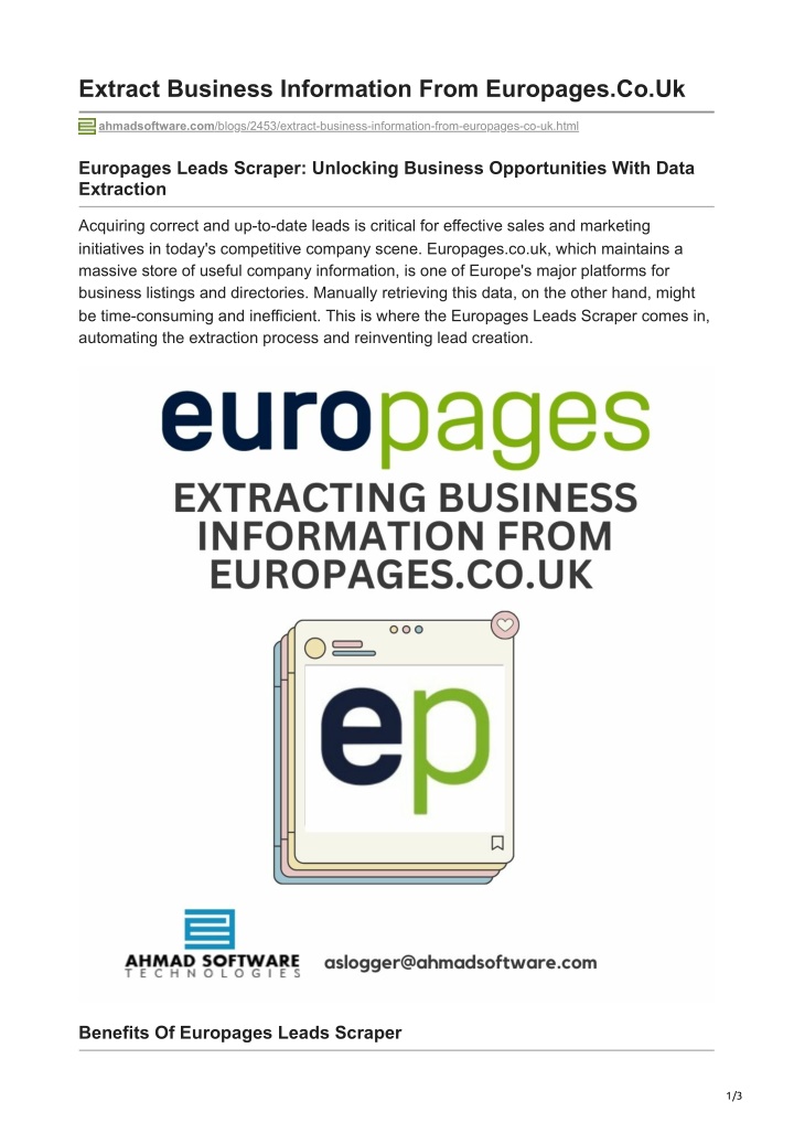 extract business information from europages co uk