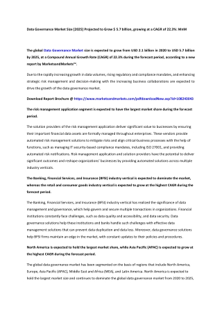 data governance market size 2025 projected