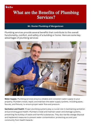 What are the Benefits of Plumbing Services