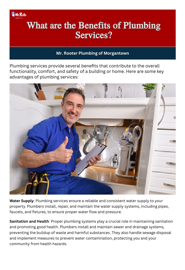 what are the benefits of plumbing services