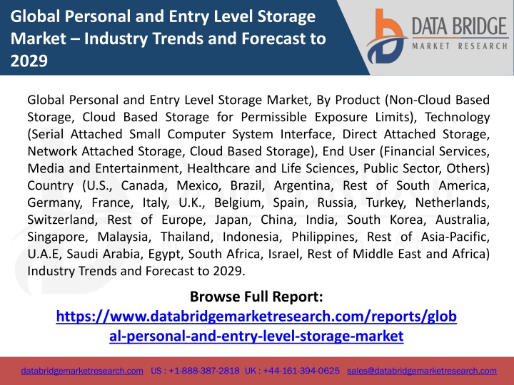 global personal and entry level storage market