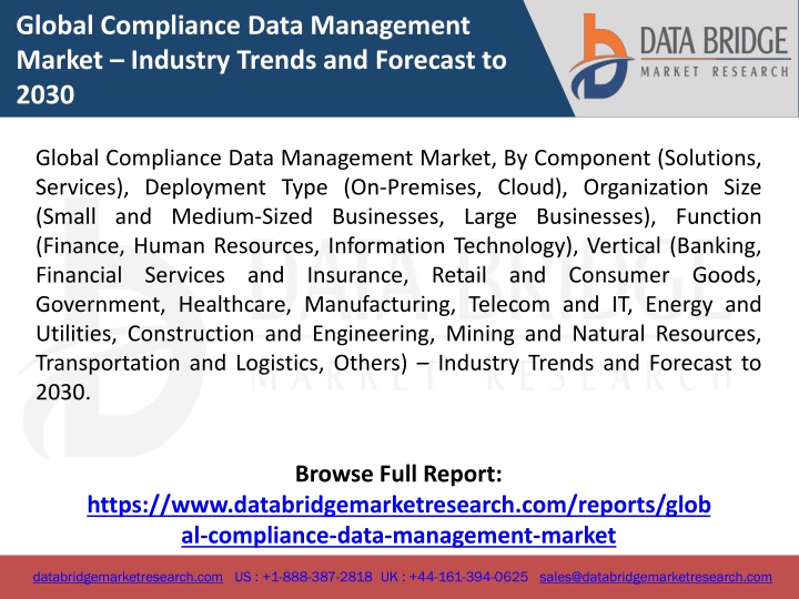 global compliance data management market industry