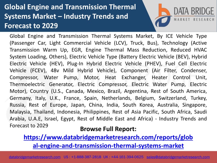 global engine and transmission thermal systems