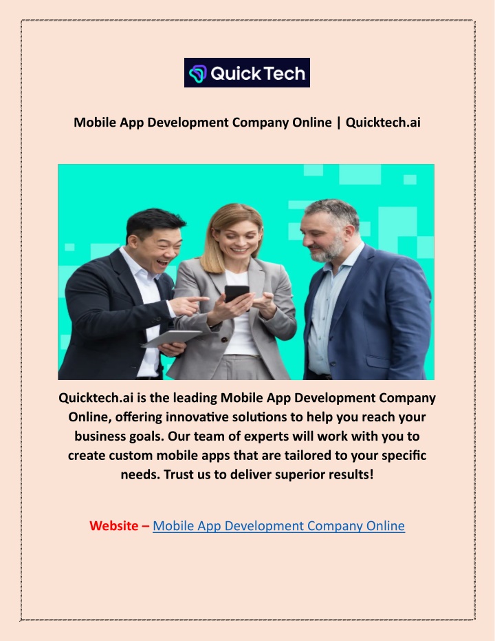 mobile app development company online quicktech ai