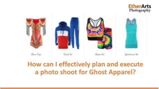 Effectively plan and execute a photo shoot for Ghost Apparel